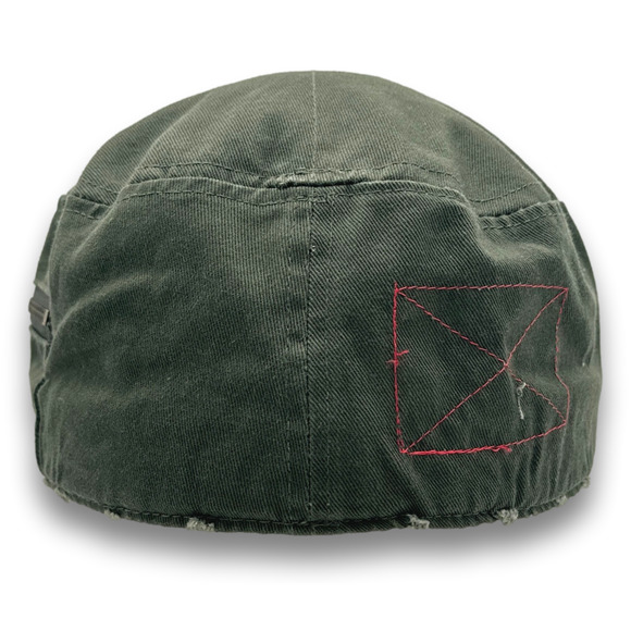 Army Cadet Hat Distressed Round Top BDU Baseball Castro Cap With Zippered Pocket - Picture 4 of 8